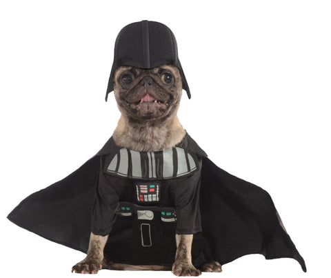 Suggested Breeds: Pug, Maltese, Jack Russel Terrier, French Bull Dog, Boston Terrier. Includes: Jumpsuit With Headpiece.  Let Your Dog be the Balance of the Force With This Star Wars Darth Vader Costume! Bring Your Family Star Wars Costume Ideas to Life with Han Solo, Princess Leia, Cewbacca, Luke Skywalker, Yoda, Darth Vader and Stormtroopers. 