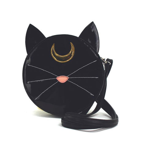 MYSTICAL BLACK CAT VINYL CROSSBODY BAG