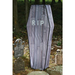 5' COLLAPSIBLE FAUX WOOD COFFIN