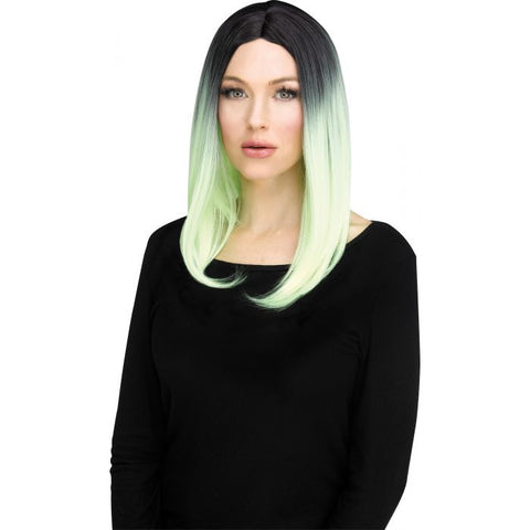 LIME GREEN OMBRE LOB WIG
