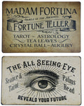FORTUNE TELLER METAL ASSORTED SIGNS