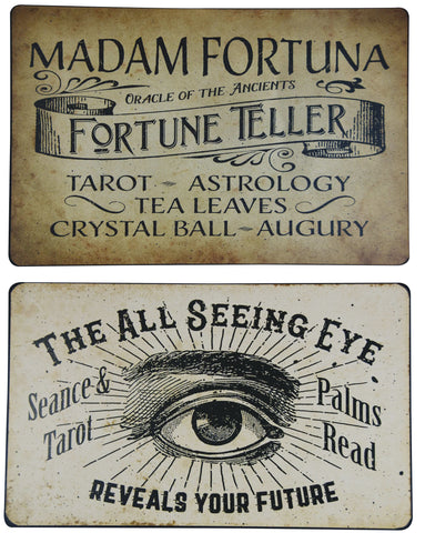 FORTUNE TELLER METAL ASSORTED SIGNS