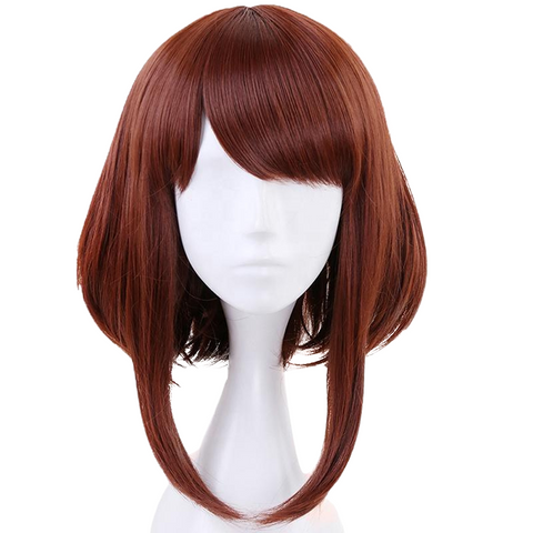 My Hero Academia: Ochaco Uraraka Wig. Known For Her Bubbly Personality, Bravery And Courage, Ochaco Uraraka, Better Known as Uravity, Found Her Way To The Academy To Become a Full-Fledged Hero. This Wig, Unleashing Your Inner Hero, Is Perfect for an Anime Cosplay Wig.
