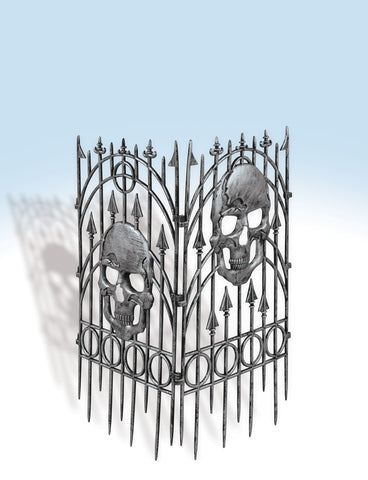 SILVER SKULL FENCE 2/SET