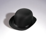 BLACK SATIN DERBY HAT