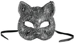 SILVER TEXTURED CAT MASK