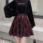 BLACK AND RED PUNK PLAID SKIRT