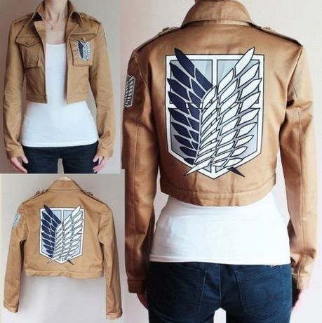 Attack On Titan Anime Scout Jacket. Join Eren Yeager and Mikasa Ackerman Through Their Journey Of Training To Become Scouts To Avenge Their Families And Comrads. This Genuine Looking Scout Jacket Is Perfect For Anime Cosplay. Show Your Support For The Scouts With This Jacket.