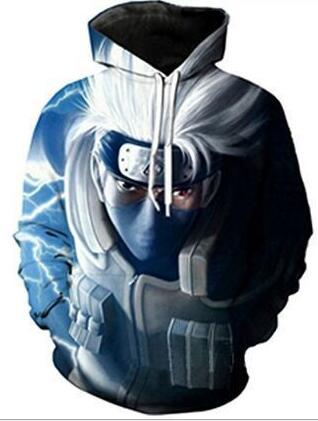 Naruto Anime: Kakashi Chidori Lightning Blade Pull Over Hoodie. Join The Allied Shinobi Force Led By Your All-Time Favorite Knuckle-Head Ninja, Naruto Uzumaki From Team 7, Led By Kakashi Hatake. This Soft, Comfortable Anime Hoodie Is Perfect For An Anime Cosplay Hoodie. 