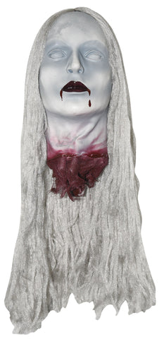 24 INCH HANGING ZOMBIE WOMAN HEAD