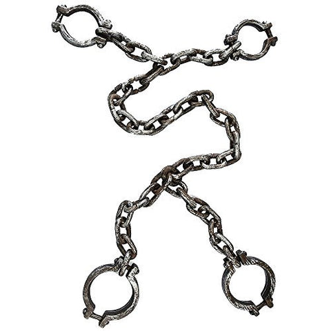Jumbo Leg & Hand Shackle Set. These Shackles Are The Perfect Accessory For Zombie Costumes and Prisoner Costume or Use Them to Decorate Your Haunted Dungeon. 