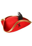 RED FEATHER PIRATE HAT