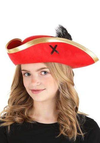 RED FEATHER PIRATE HAT