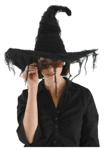 BLACK GRUNGE WITCH HAT