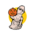 Halloween Ghost With Knife And Pumpkin Wall Decorations