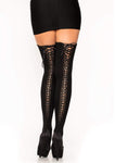 BLACK THIGH HIGHS WITH LACE UP BACK