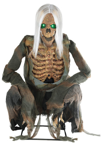This Crouching Bones Halloween Animatronic Is The Perfect Gargoyle For Your Front Porch. In The Dead Of Halloween Night, No One Will Notice That He's Actually An Animatronic Until It's Too Late. This Spooky Halloween Prop Will Definetly Add The Fright You'll Need For Your Perfect Halloween Night.