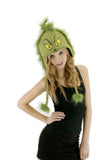 Dr. Seuss The Grinch: Plush Hoodie Hat. Feeling a Little Grinchy? Then You've Come To The Right Place. This Grinch Beanie With Pom Poms Is The Perfect Year-Round Accessory For Staying Stylish Or For Keeping Warm During Your Christmas Celebration! This Cute Beanie Is Made Of Cotton And Feather Material For The Top, Sides And The Pom Poms. 