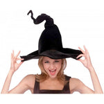 BLACK VELOUR WIRED WITCH HAT