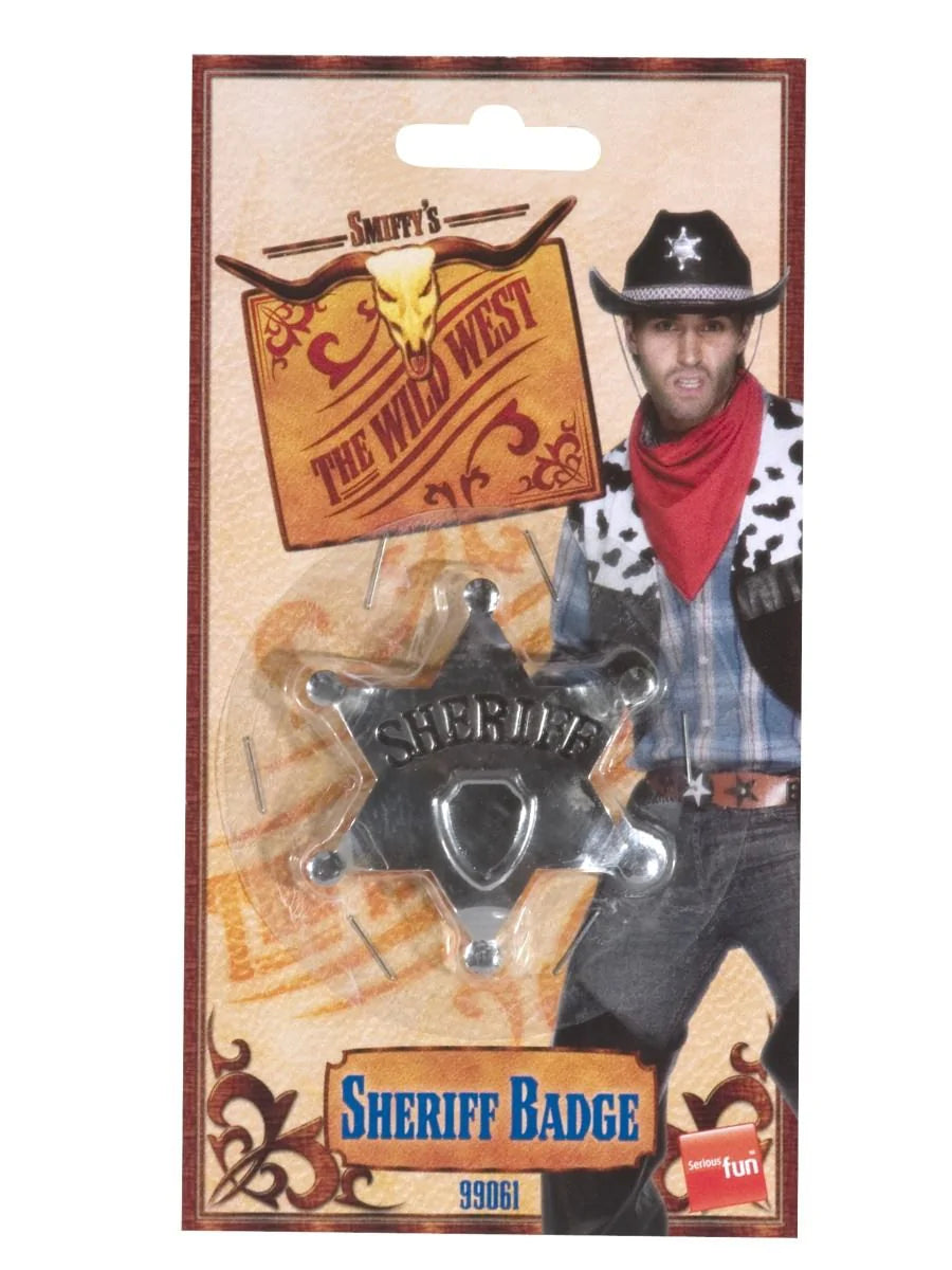 Lot 2 Badges De Shérif Doré Et Argenté – Accessoire Cowboy, Cosplay, Décoration, Cadeau Adulte Enfant, 6x6,8 Cm