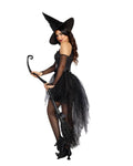 Womens Black Gothic Witch Halloween Costume
